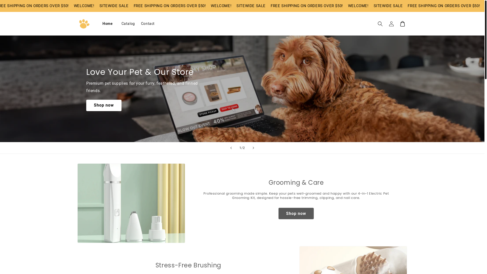 website screenshot of https://thewagshop.store/