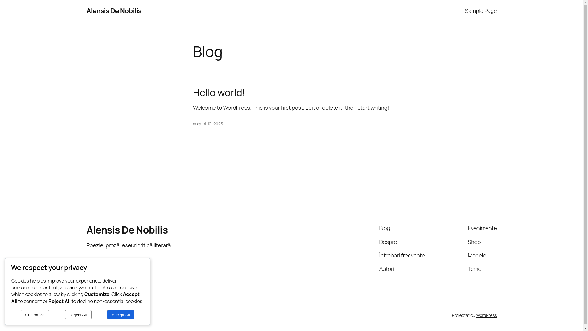 website screenshot of https://alensisdenobilis.eu/