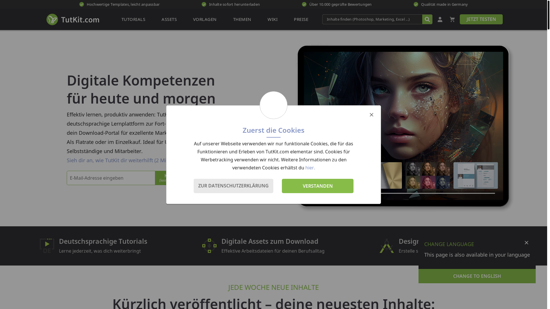 website screenshot of https://tutkit.com/