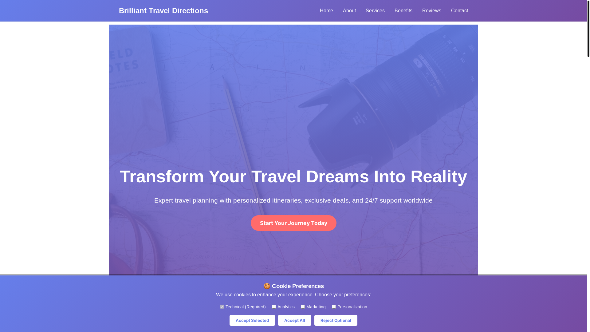 website screenshot of https://brillianttraveldirections.cyou/