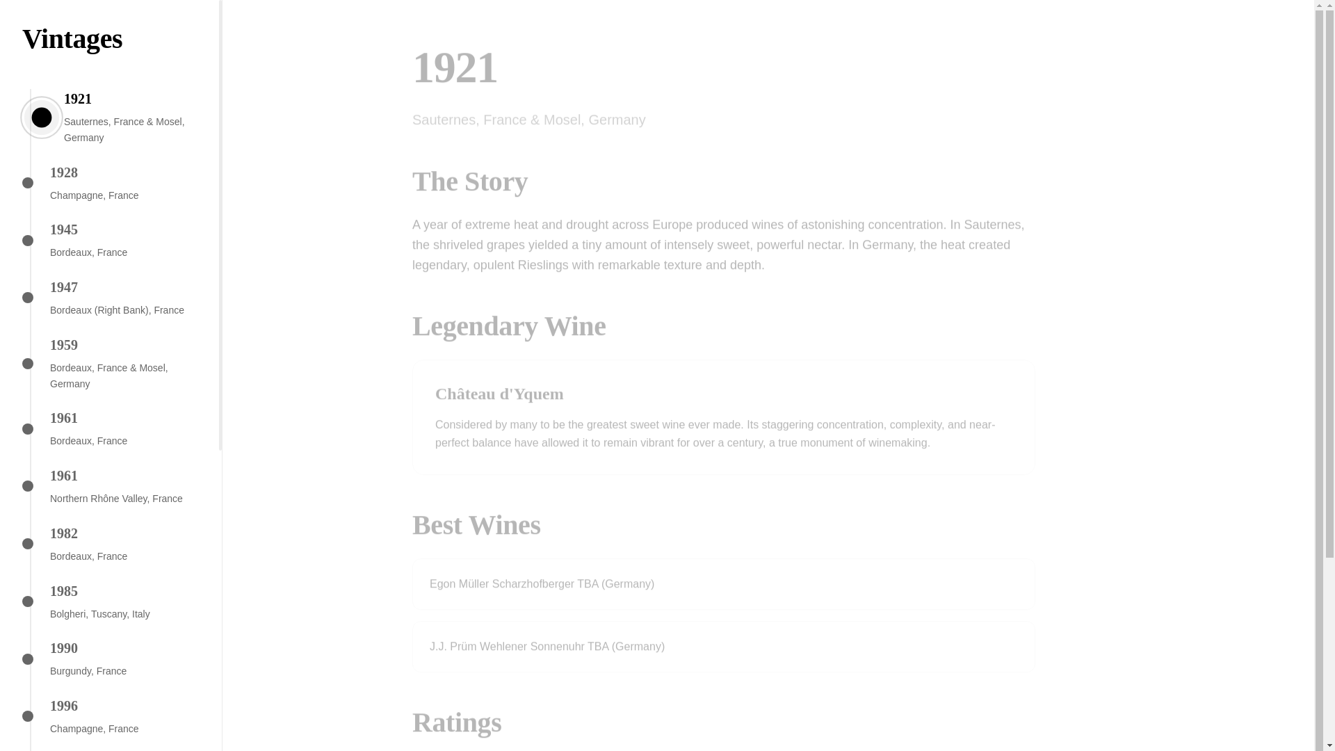 website screenshot of https://vintagewines.tech/