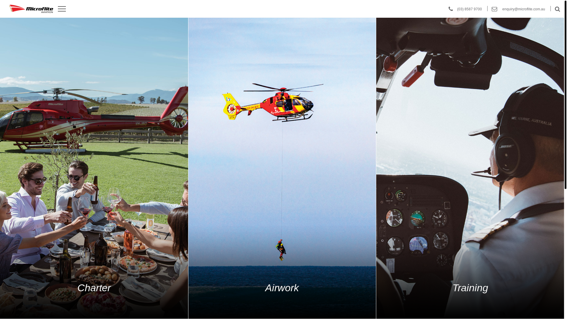 website screenshot of https://microflitegroup.com.au/