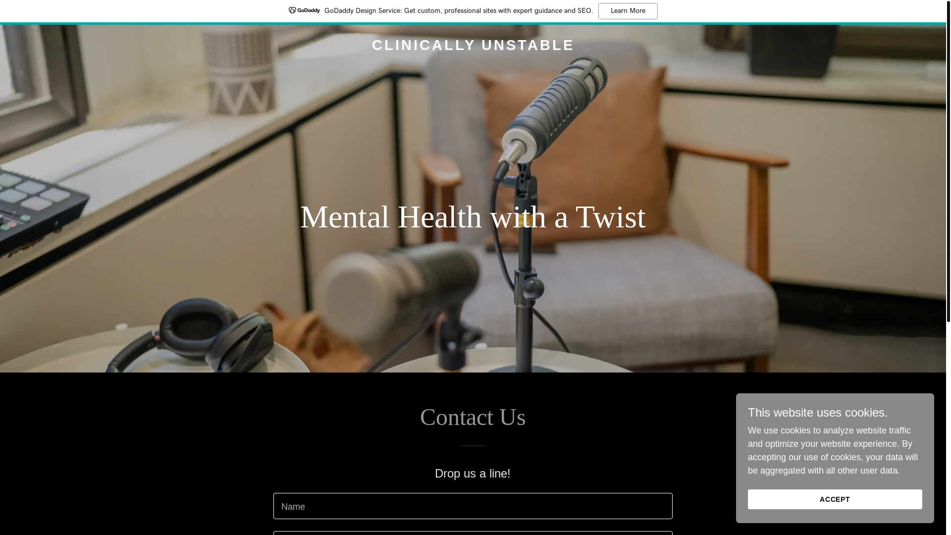 website screenshot of https://clinicallyunstable.net/