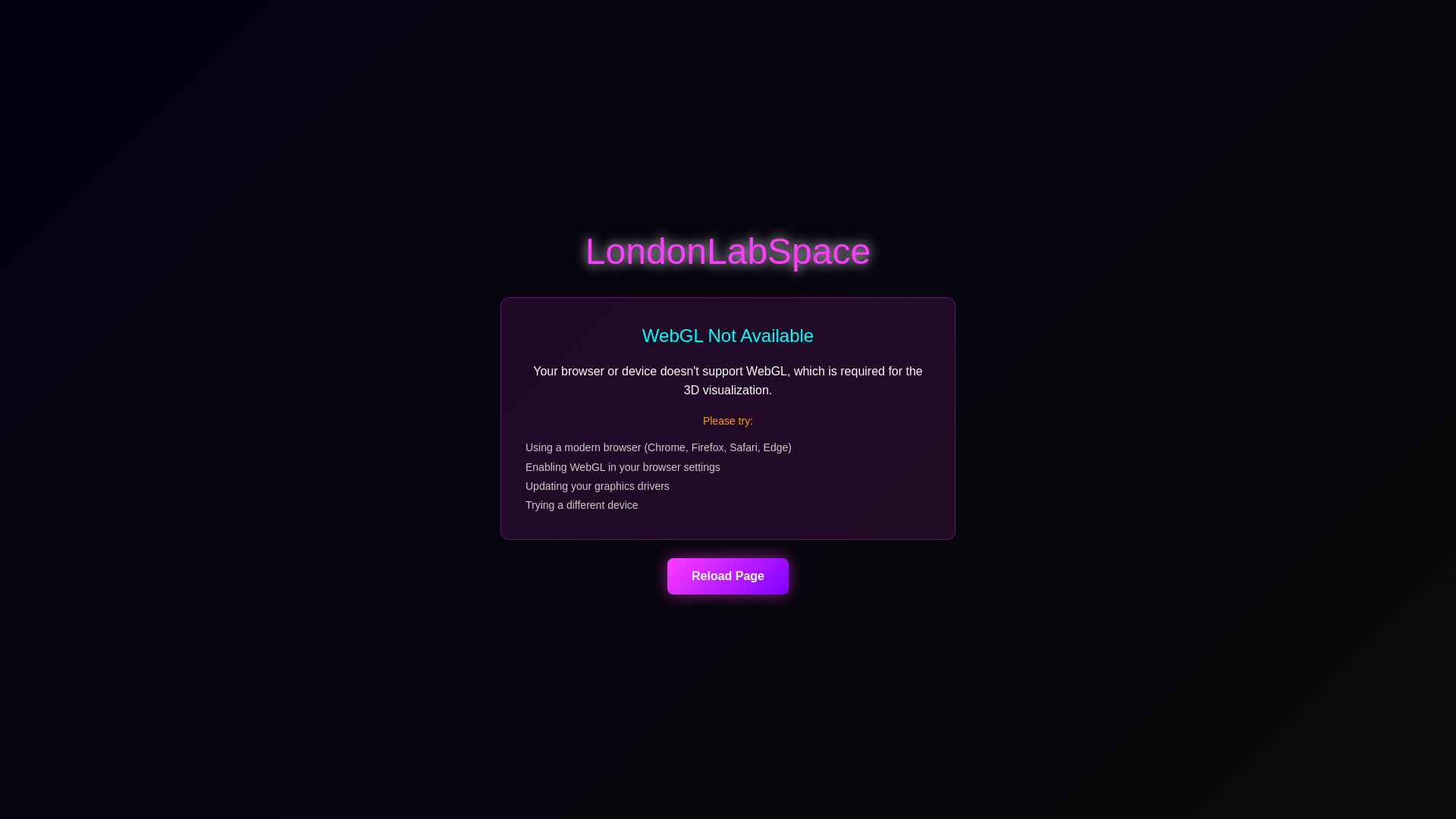 website screenshot of https://londonlabspace.com/