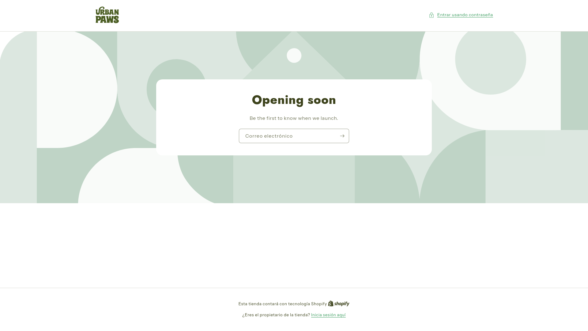 website screenshot of https://theurbanpaws.store/