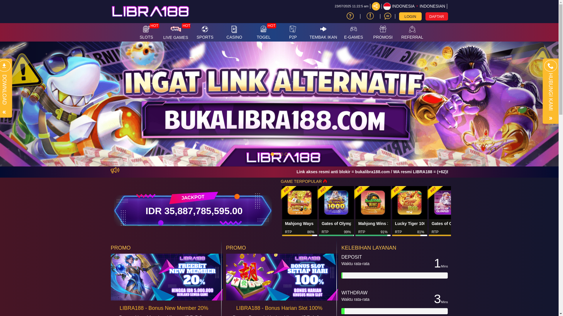 website screenshot of https://libra188menang.lol/