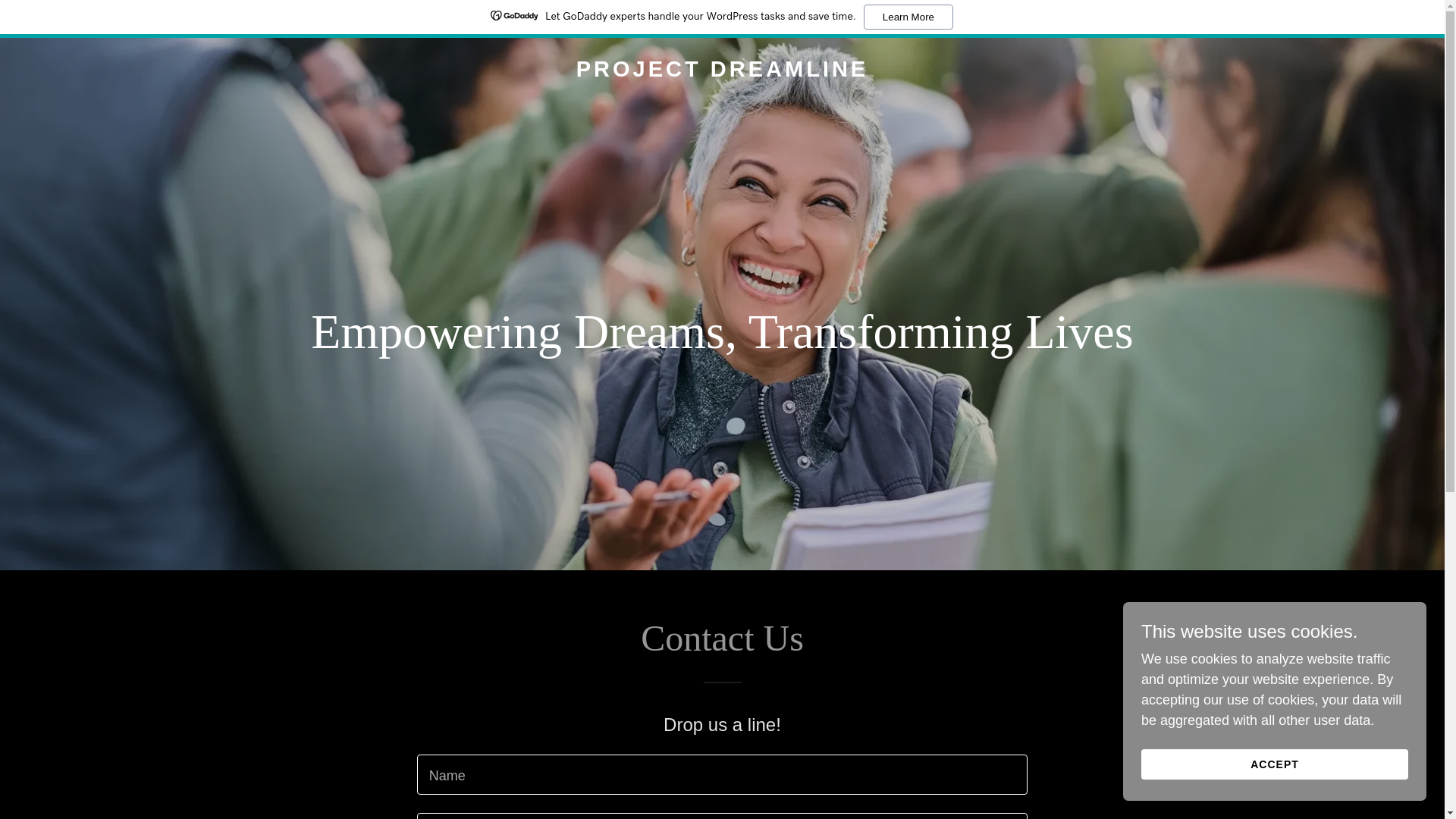 website screenshot of https://projectdreamline.org/