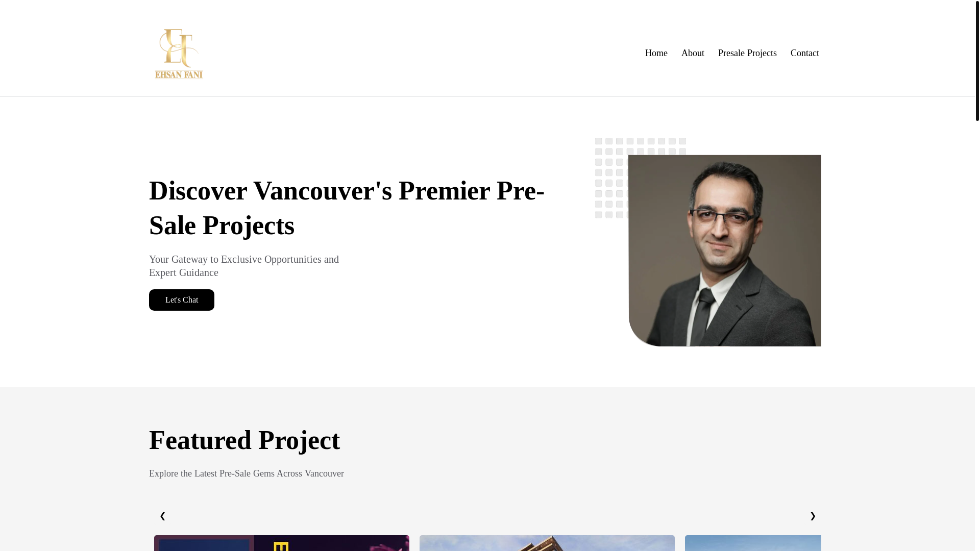website screenshot of https://ehsanfani.com/