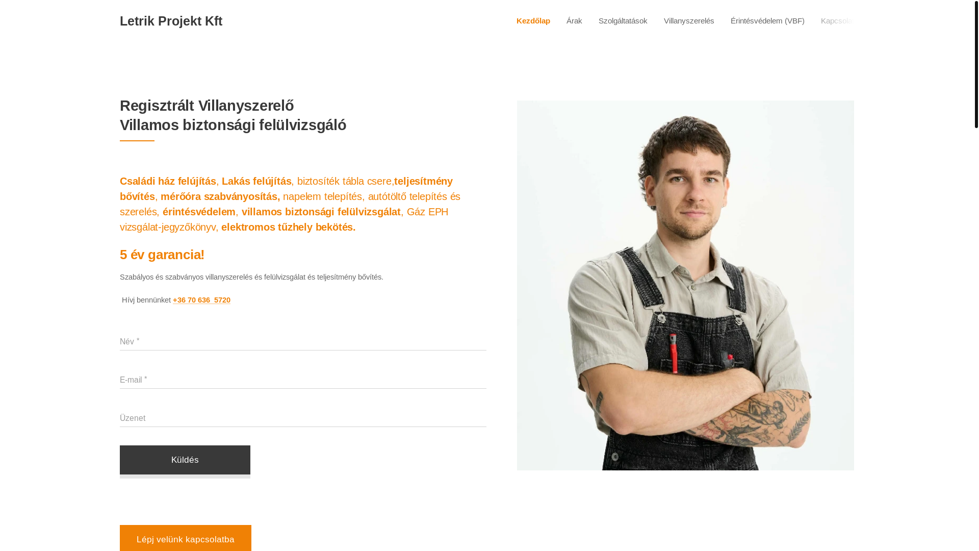 website screenshot of https://dunakanyar-regszerelo.hu/