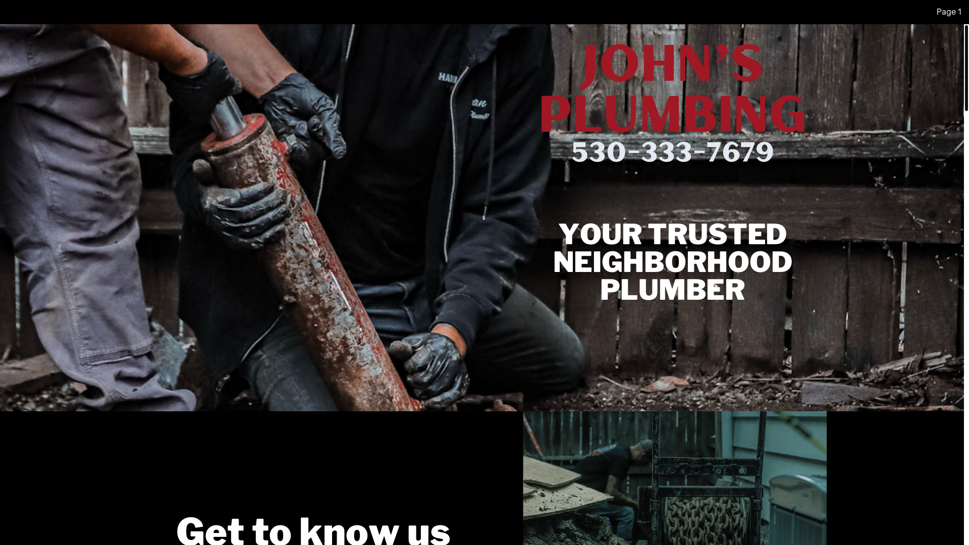 website screenshot of https://johnsplumbingca.net/