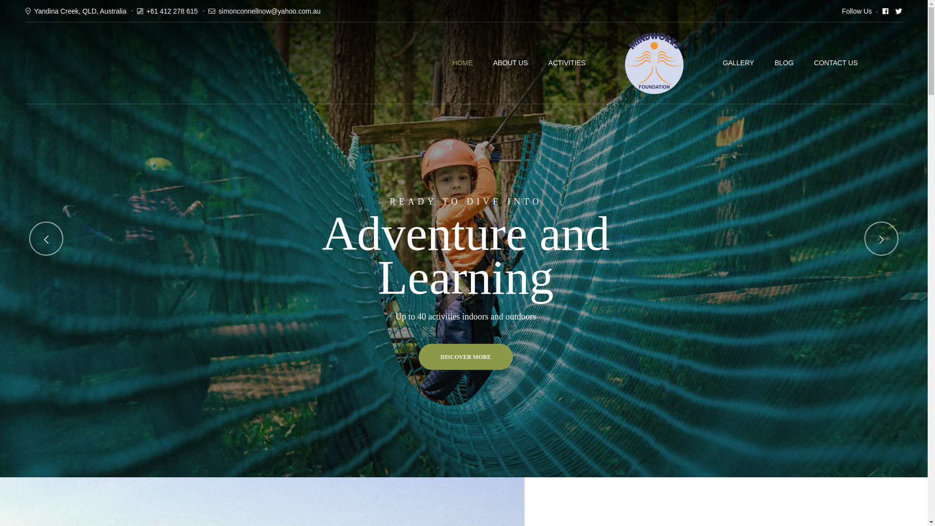 website screenshot of https://mindworksfoundation.com.au