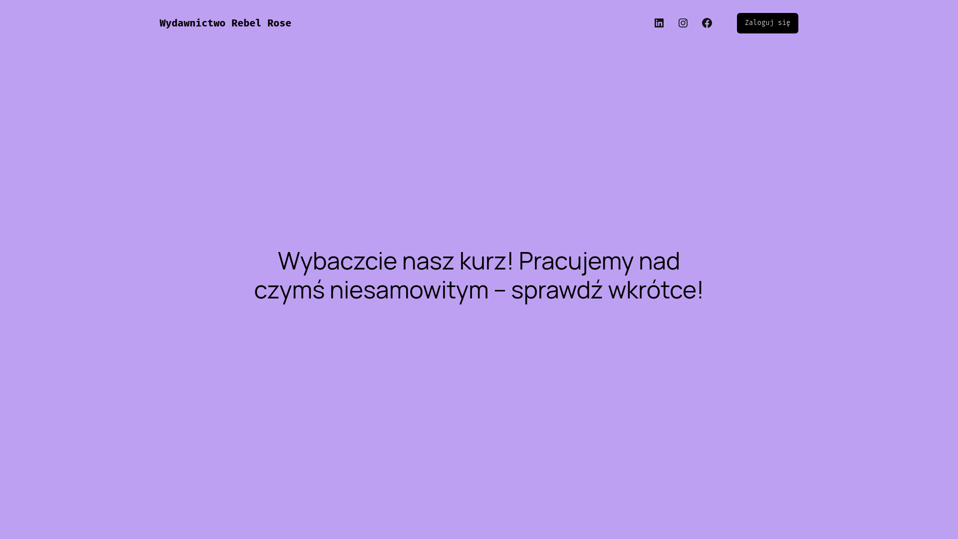 website screenshot of https://wydawnictworebelrose.pl/