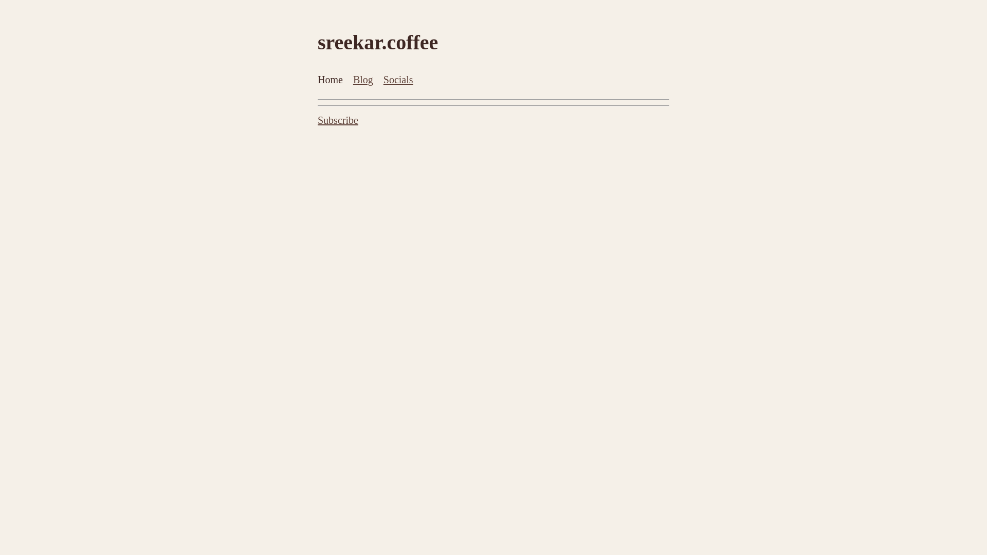 website screenshot of https://sreekar.coffee/