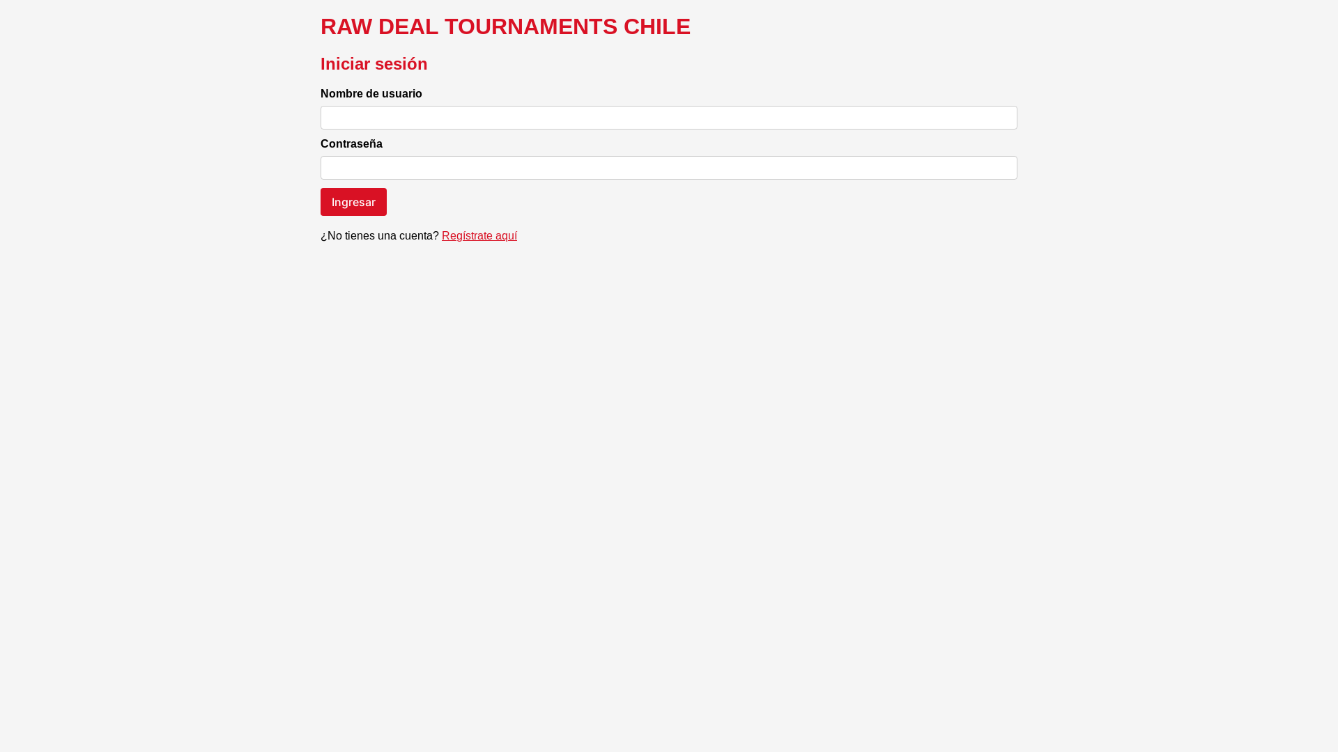 website screenshot of https://rawdealtournament.cl/
