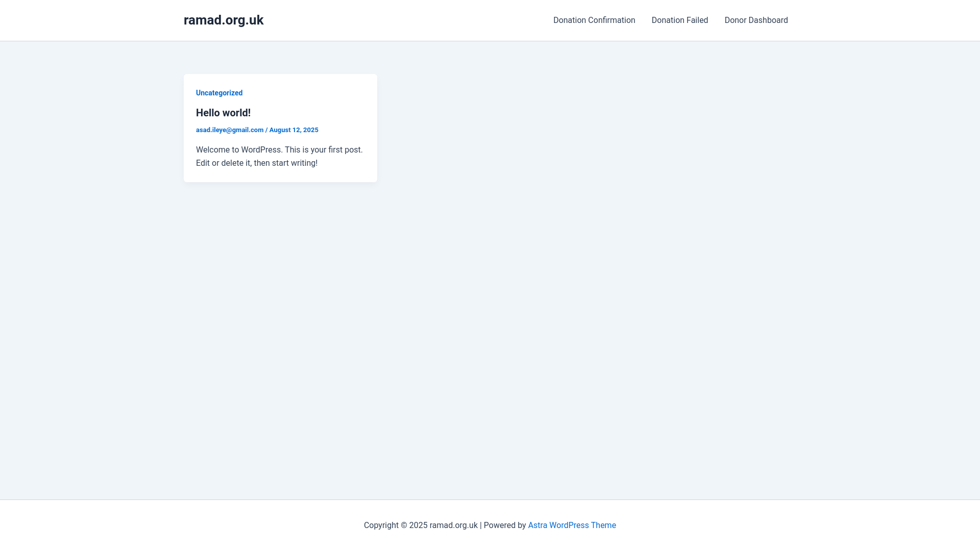 website screenshot of https://ramad.org.uk/