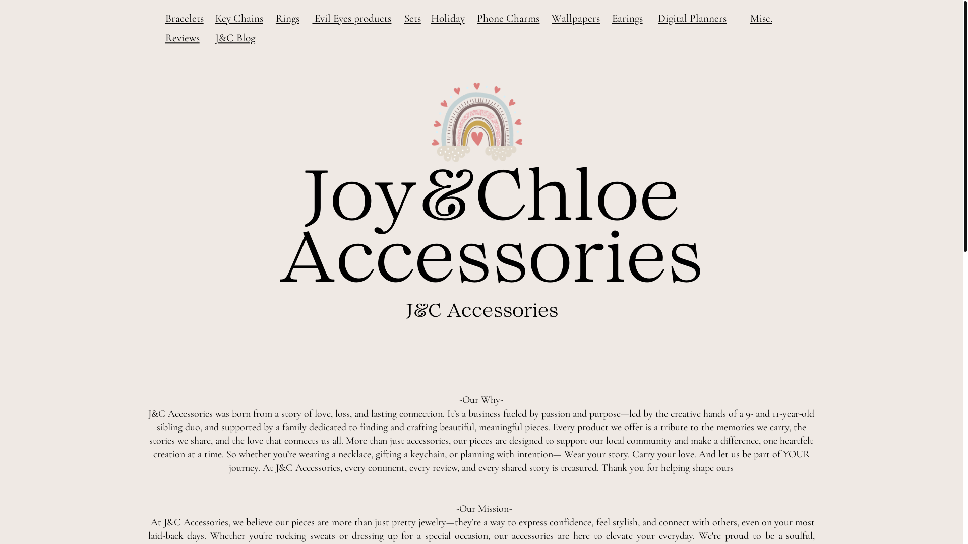 website screenshot of https://jncaccessories.com/