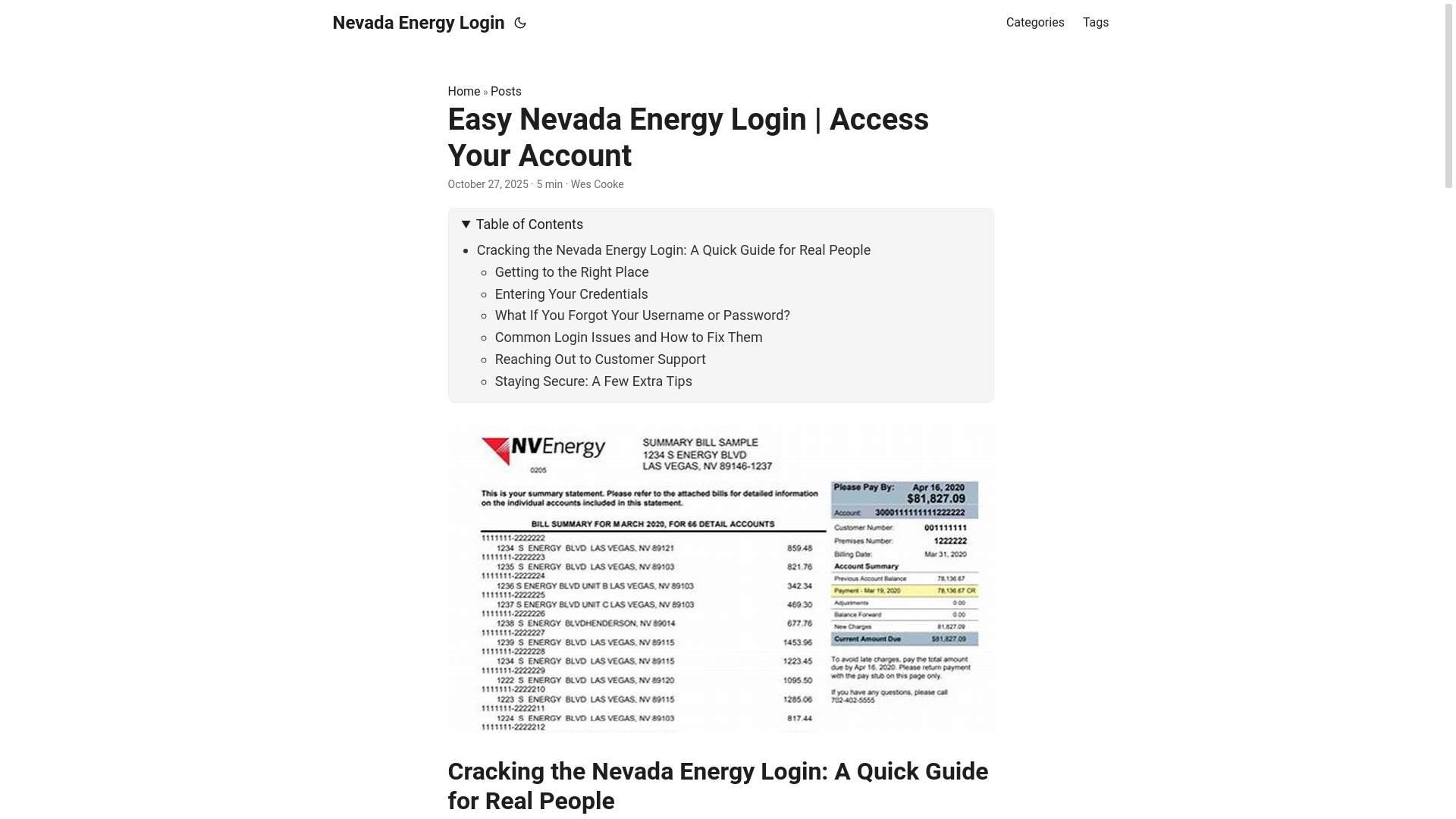 website screenshot of https://nevada-energy-login.pages.dev/