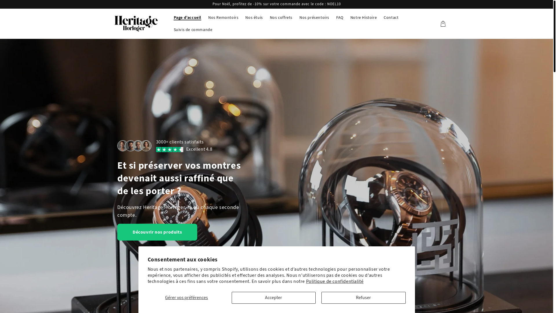 website screenshot of https://heritagehorloger.com/