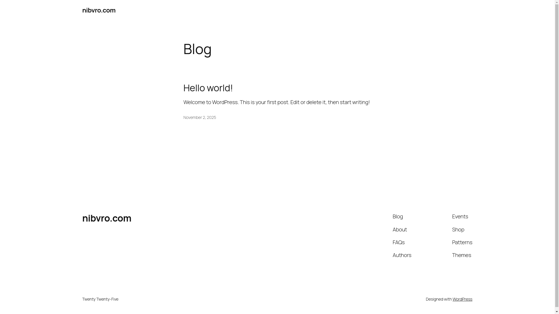 website screenshot of https://nibvro.com/