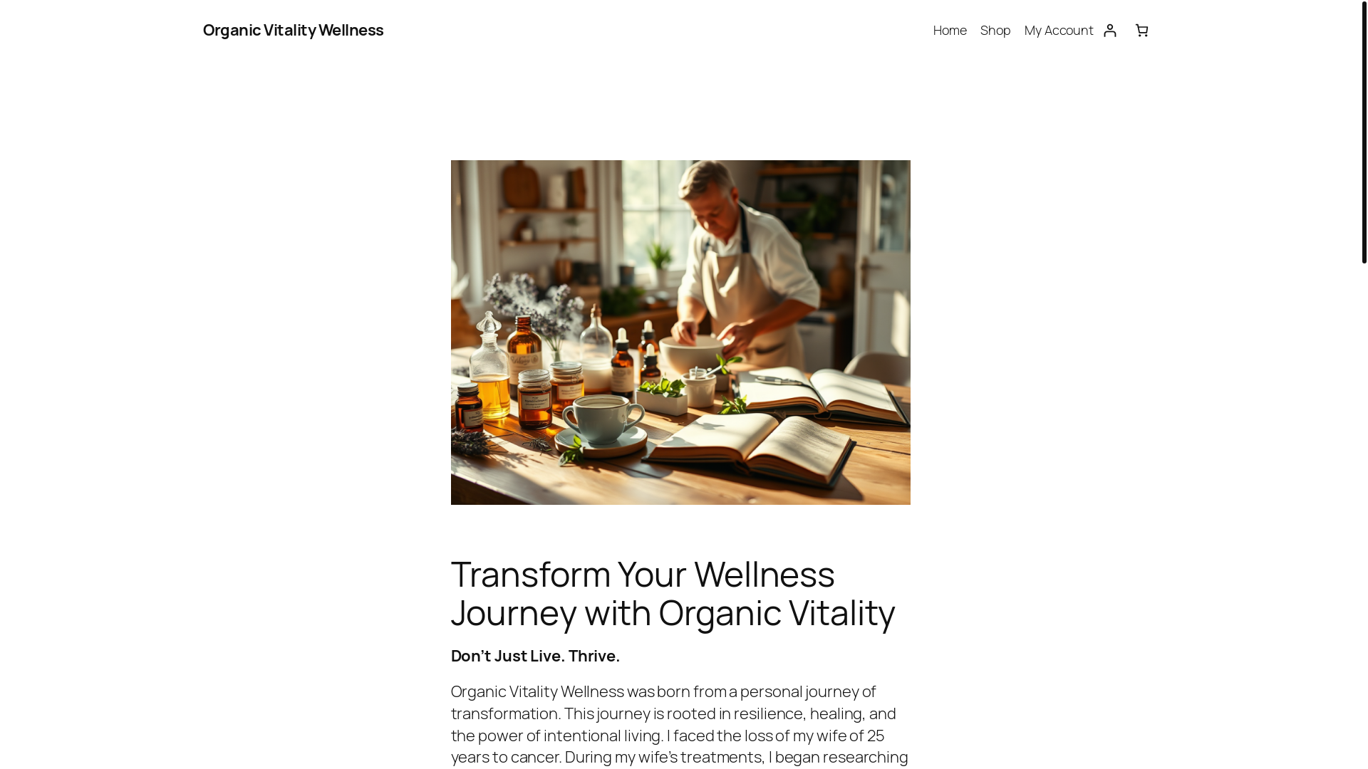 website screenshot of https://organicvitalitywellness.blog/
