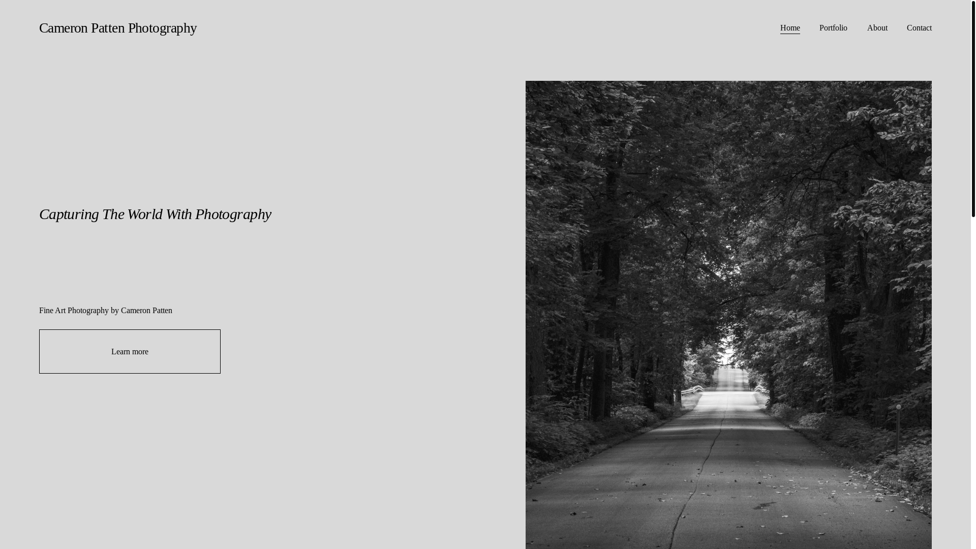 website screenshot of https://cameronpattenphotography.com/