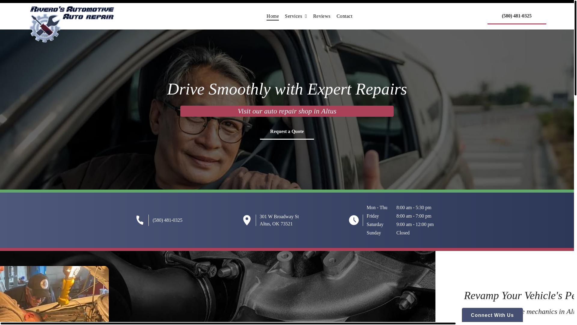 website screenshot of https://riverosautomotivellc.com/