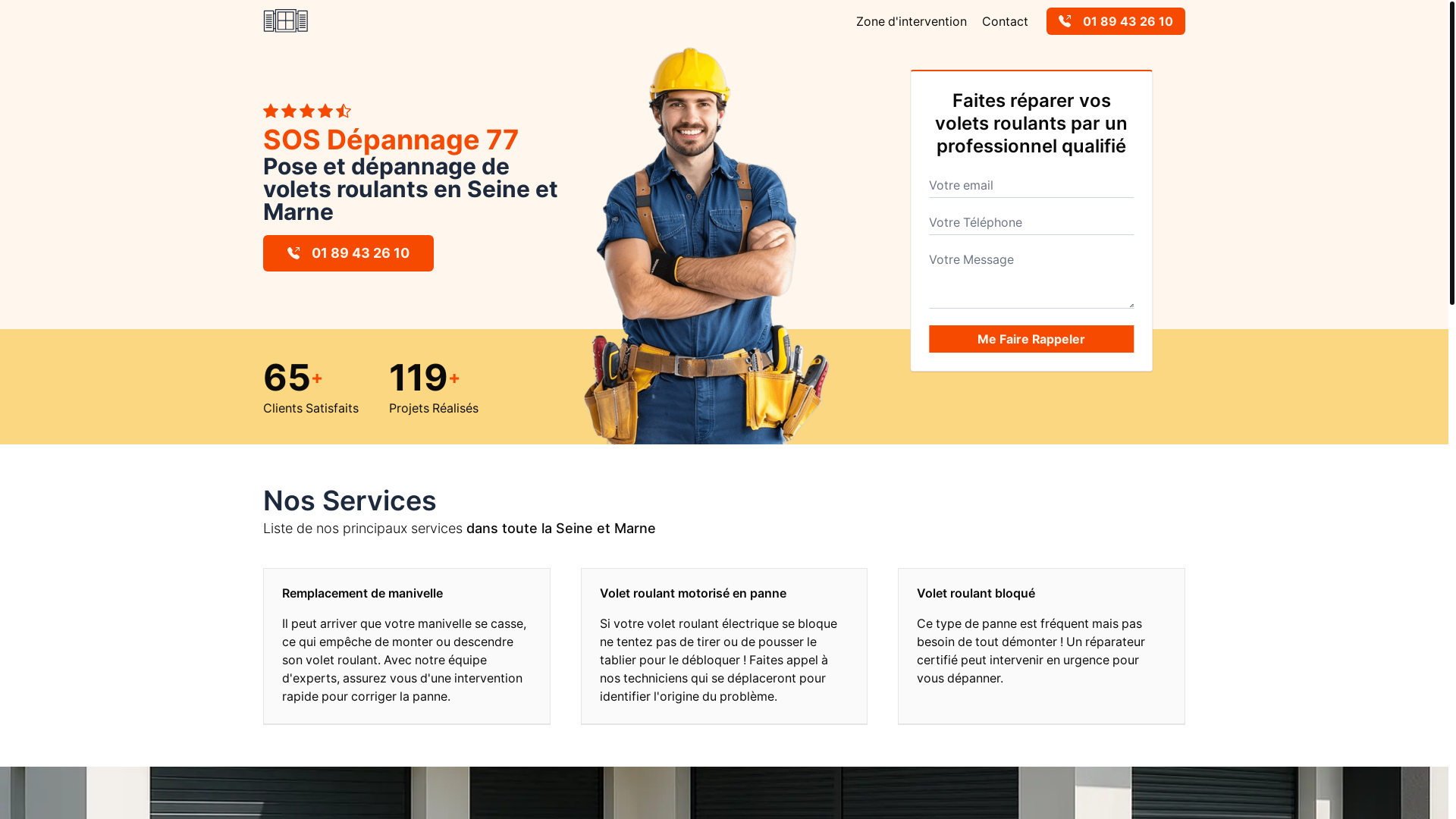 website screenshot of https://sos-depannage-77.fr/