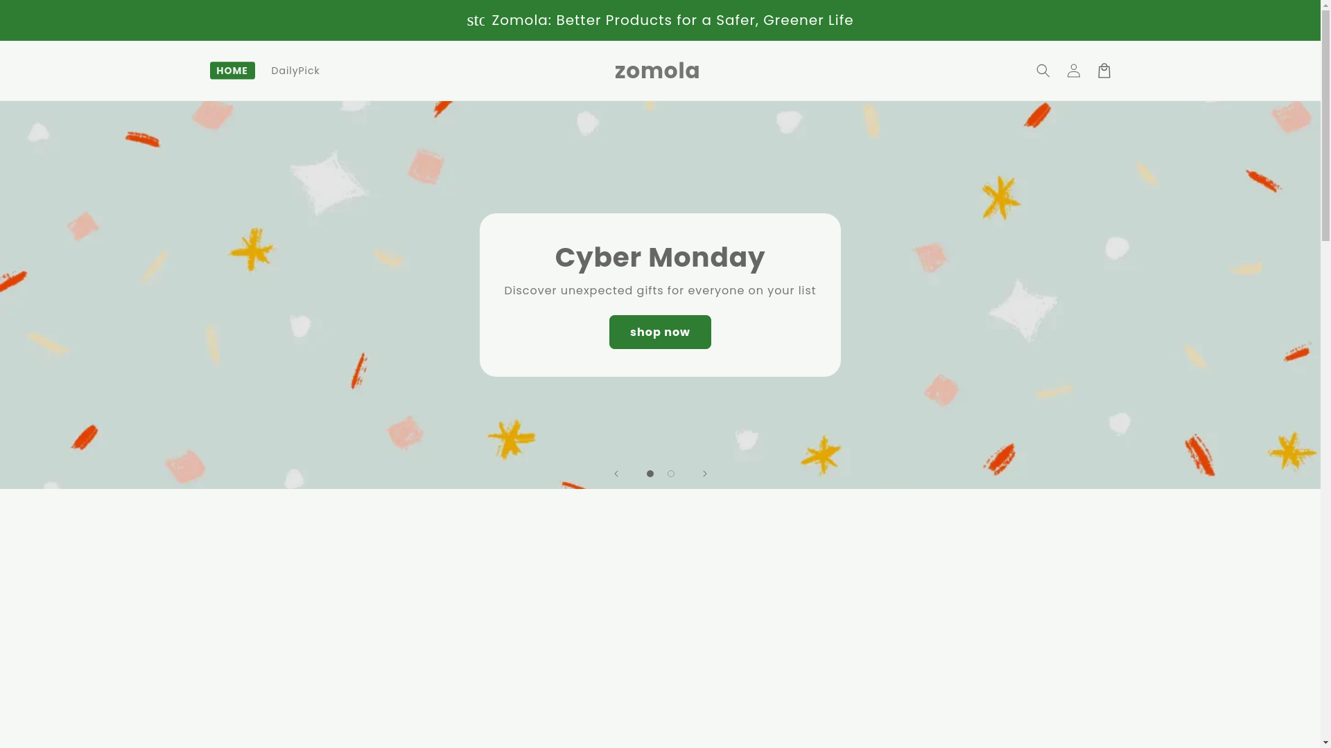 website screenshot of https://zomola.shop/