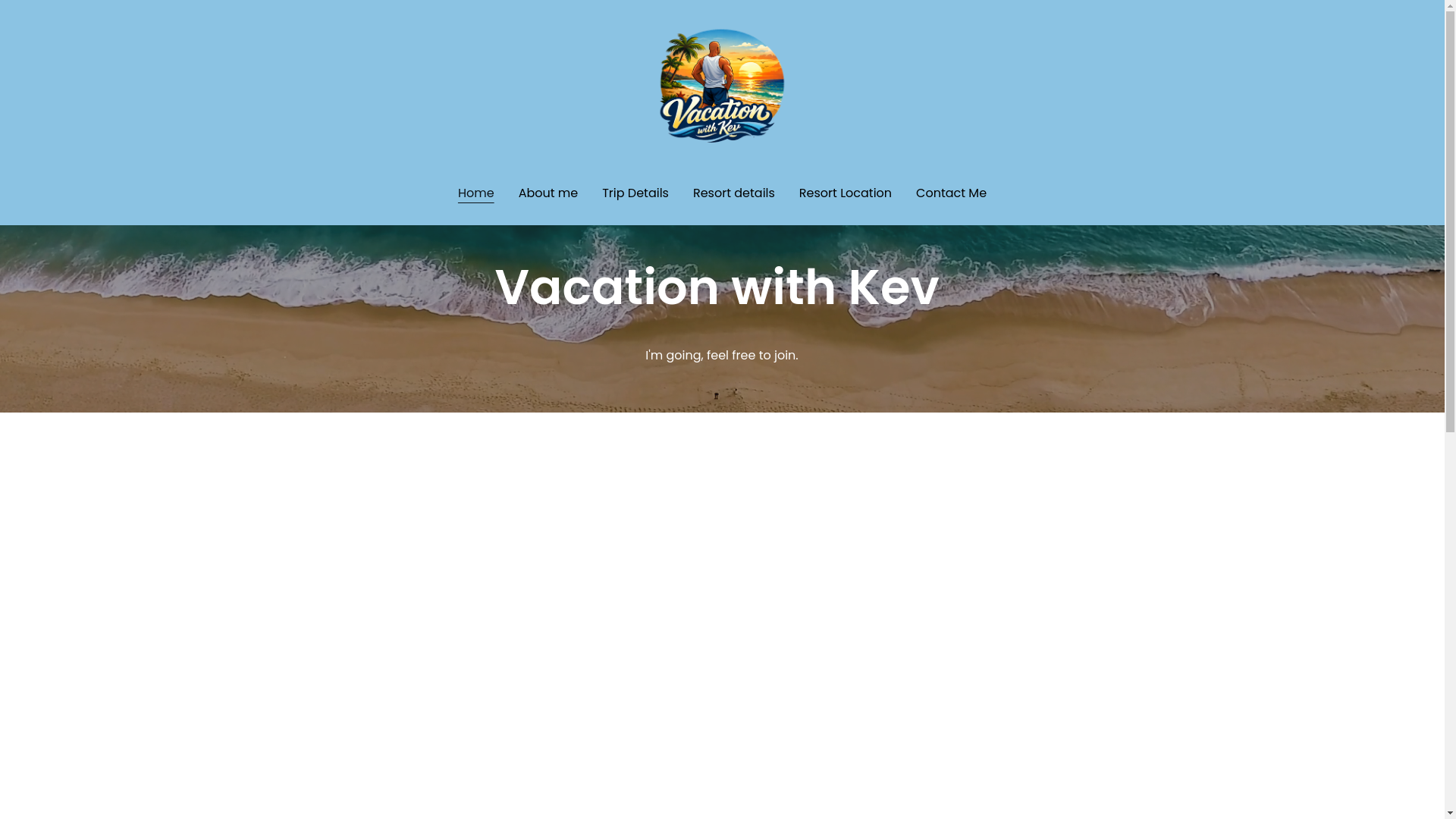website screenshot of https://vacationwithkev.com/