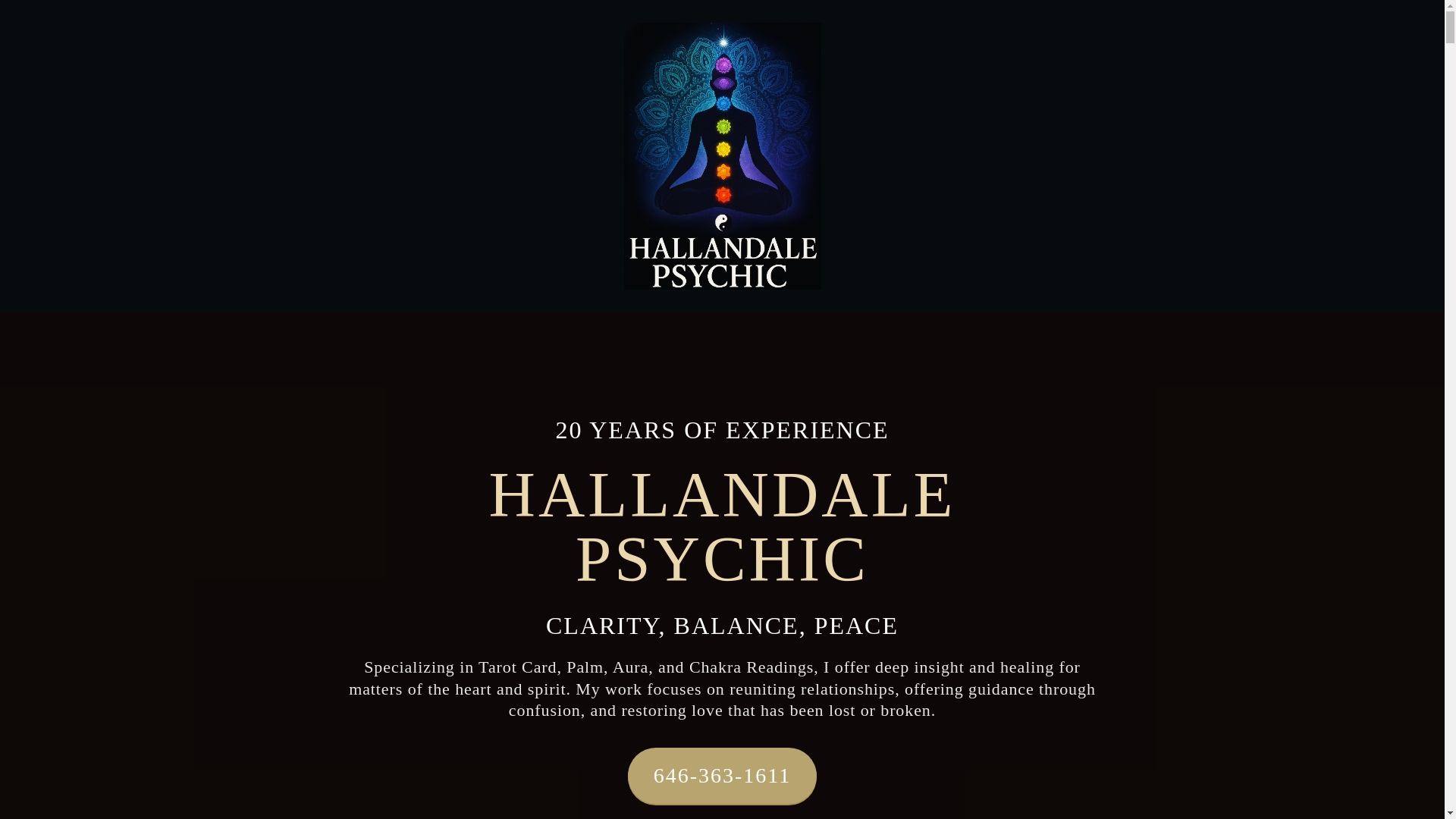 website screenshot of https://hallandalepsychic.com/
