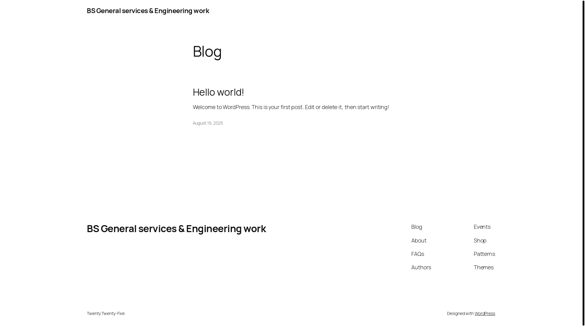website screenshot of https://bsgeneralservices.online/