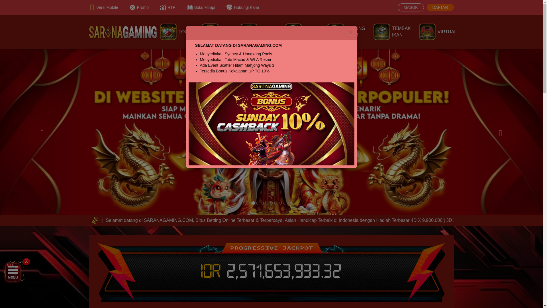 website screenshot of https://saranagaming01.xyz/