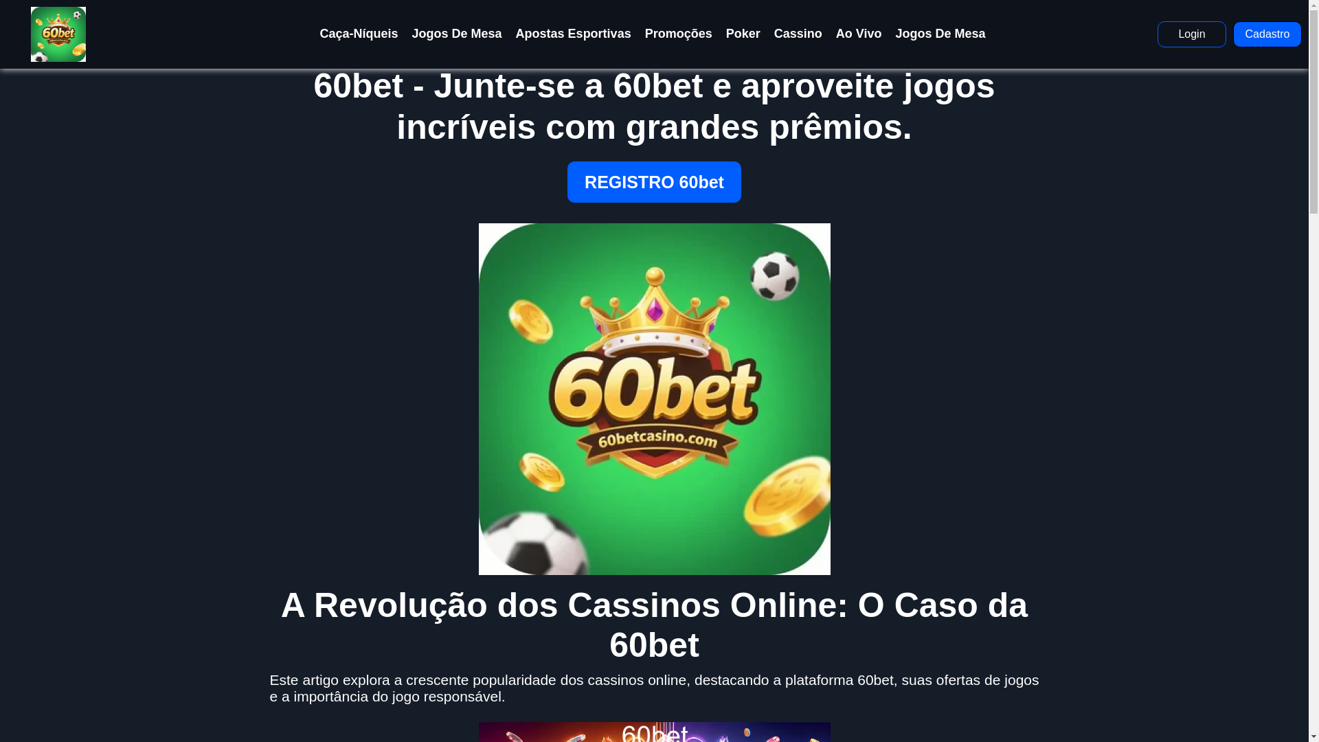 website screenshot of https://60betcasino.com/