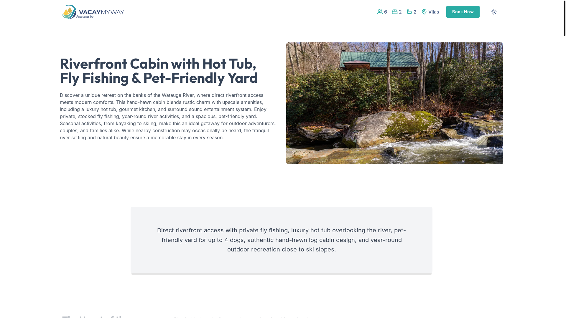 website screenshot of https://tranquilwatauga.vacations/