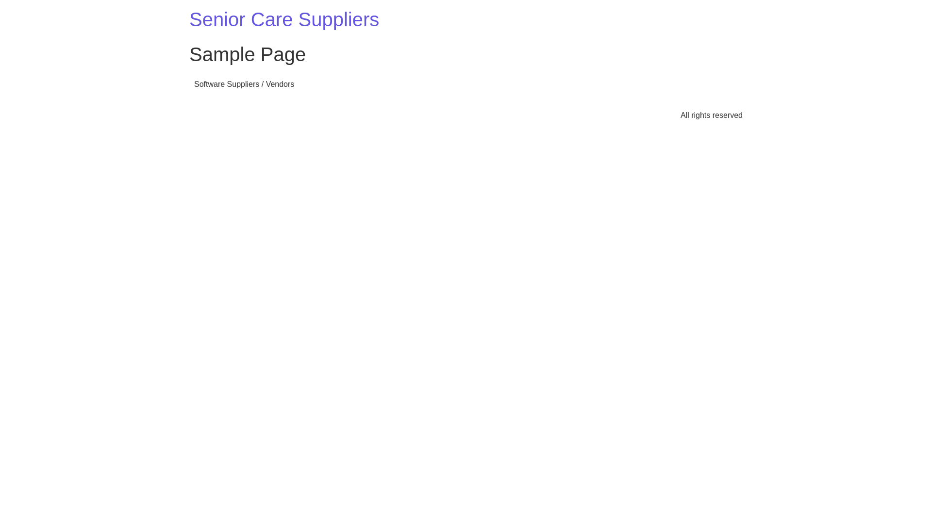 website screenshot of https://seniorcaresupplierdirectory.com/
