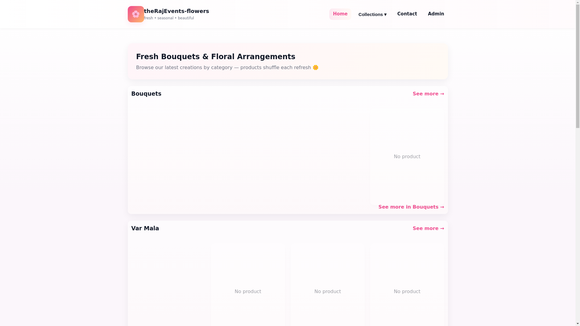 website screenshot of https://therajeventflorist.com/