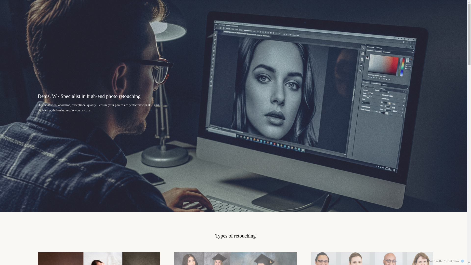 website screenshot of https://deniswretoucher.com/