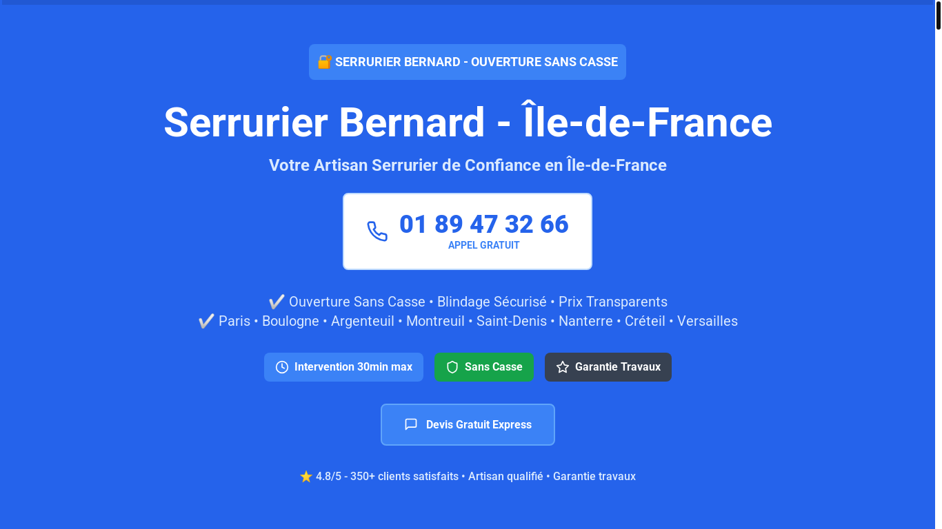 website screenshot of https://serrurier-bernard.fr/