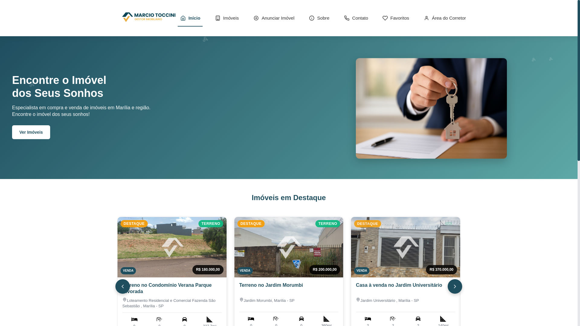 website screenshot of https://marciotoccini.com.br/