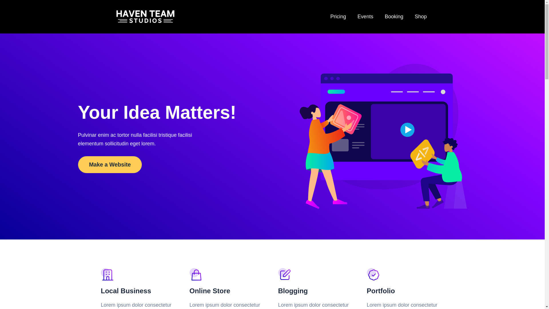 website screenshot of https://haventeamstudios.com/