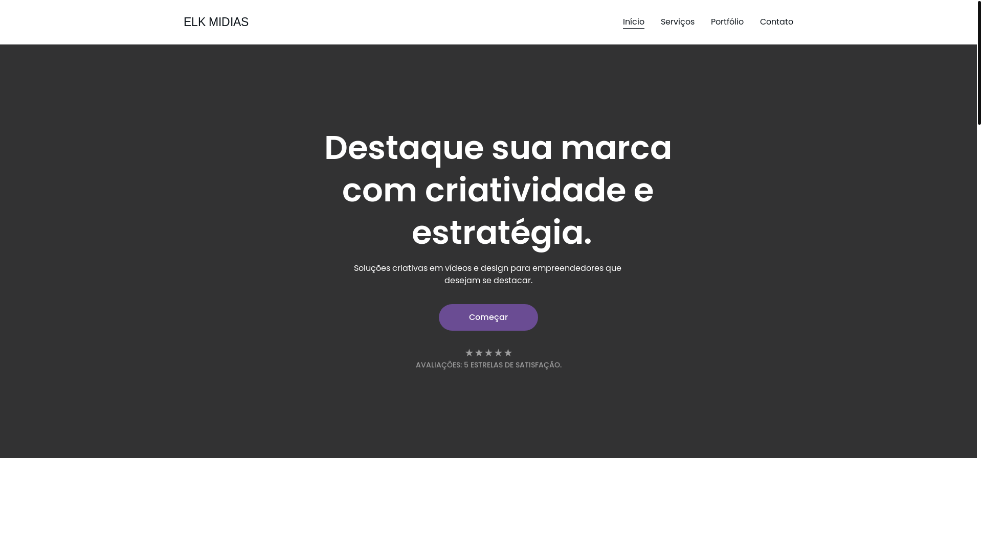 website screenshot of https://elkmidias.com.br/