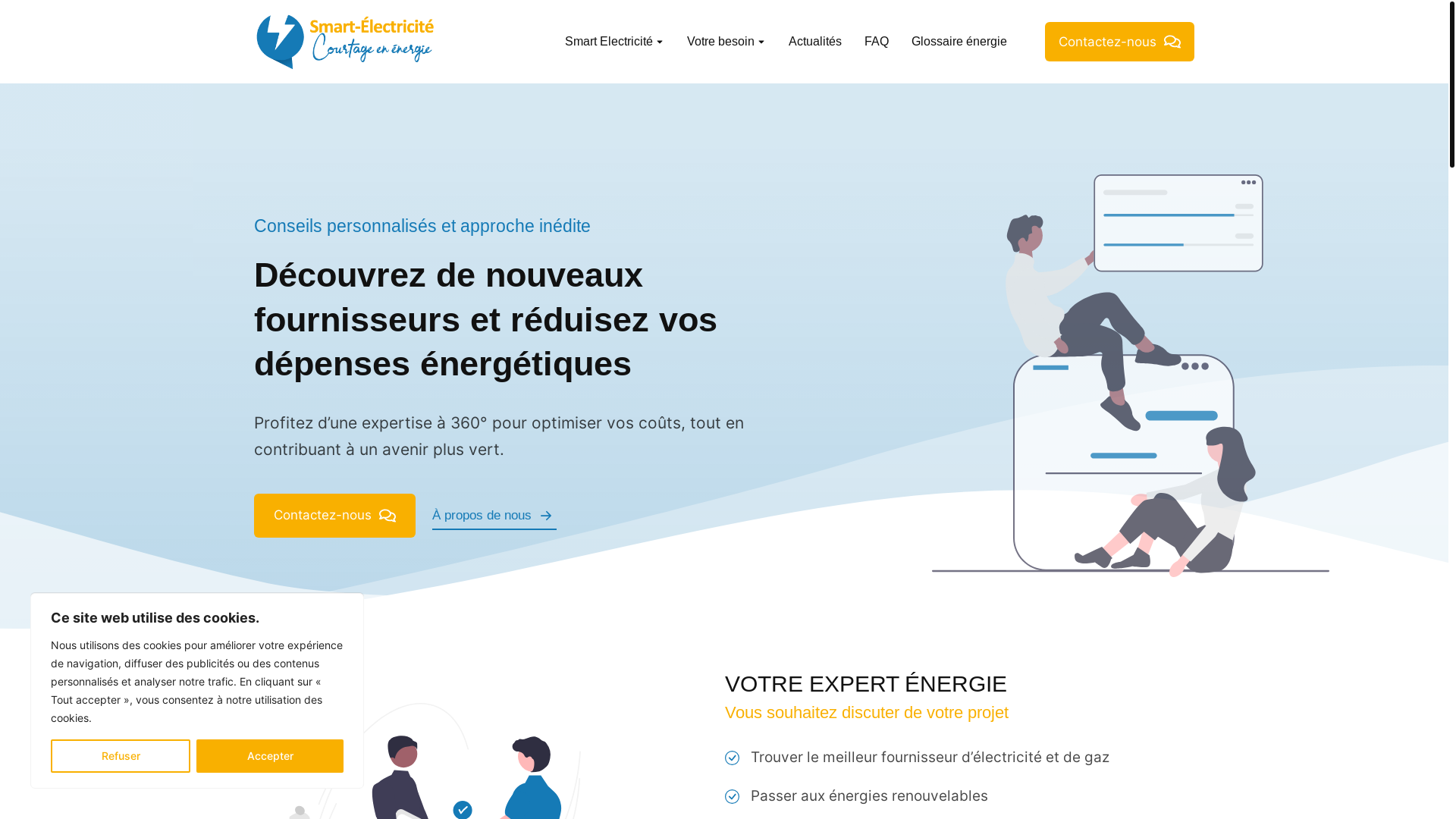 website screenshot of https://engagesmart-electricite.com/