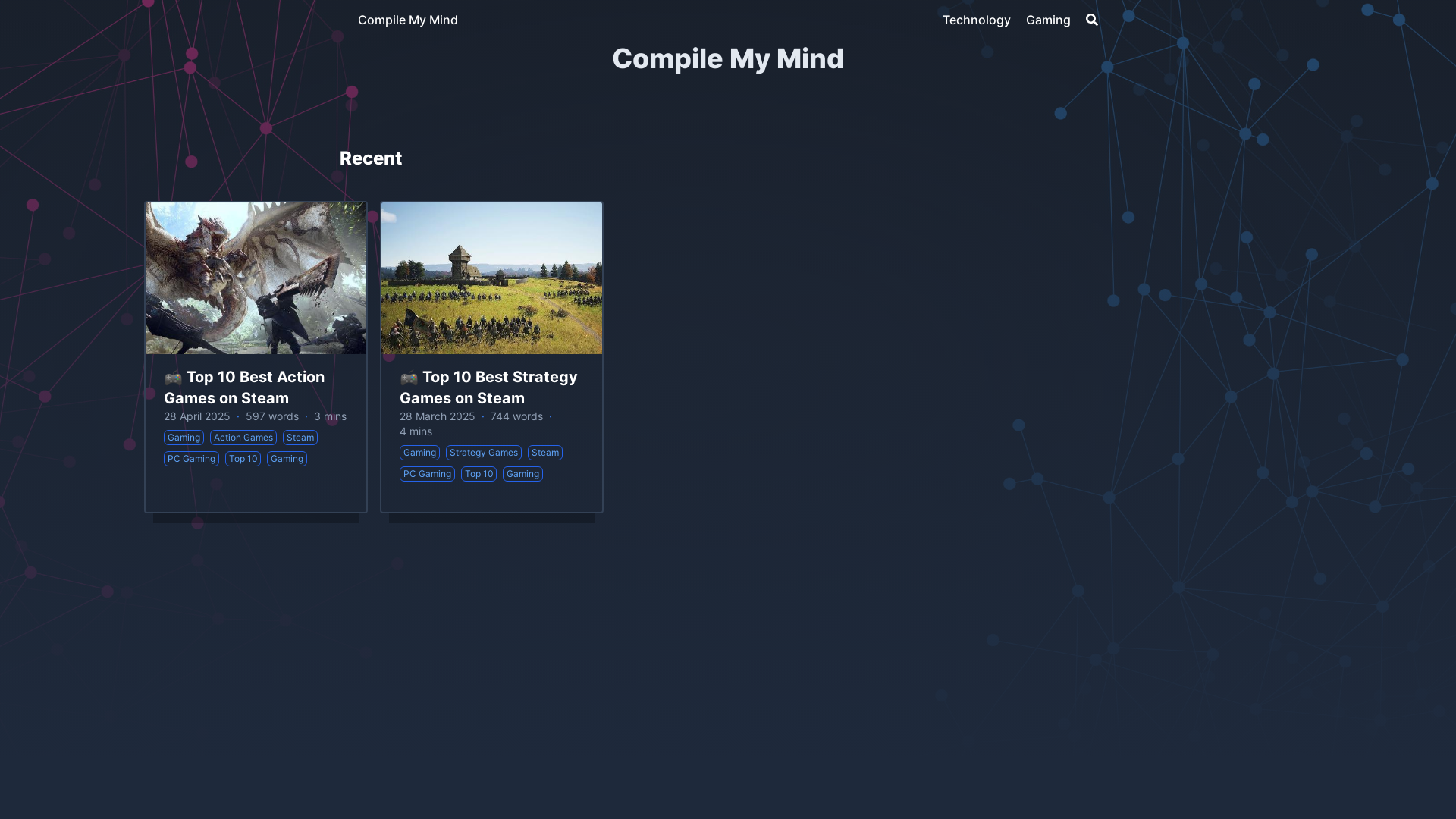 website screenshot of https://compilemymind.pages.dev/