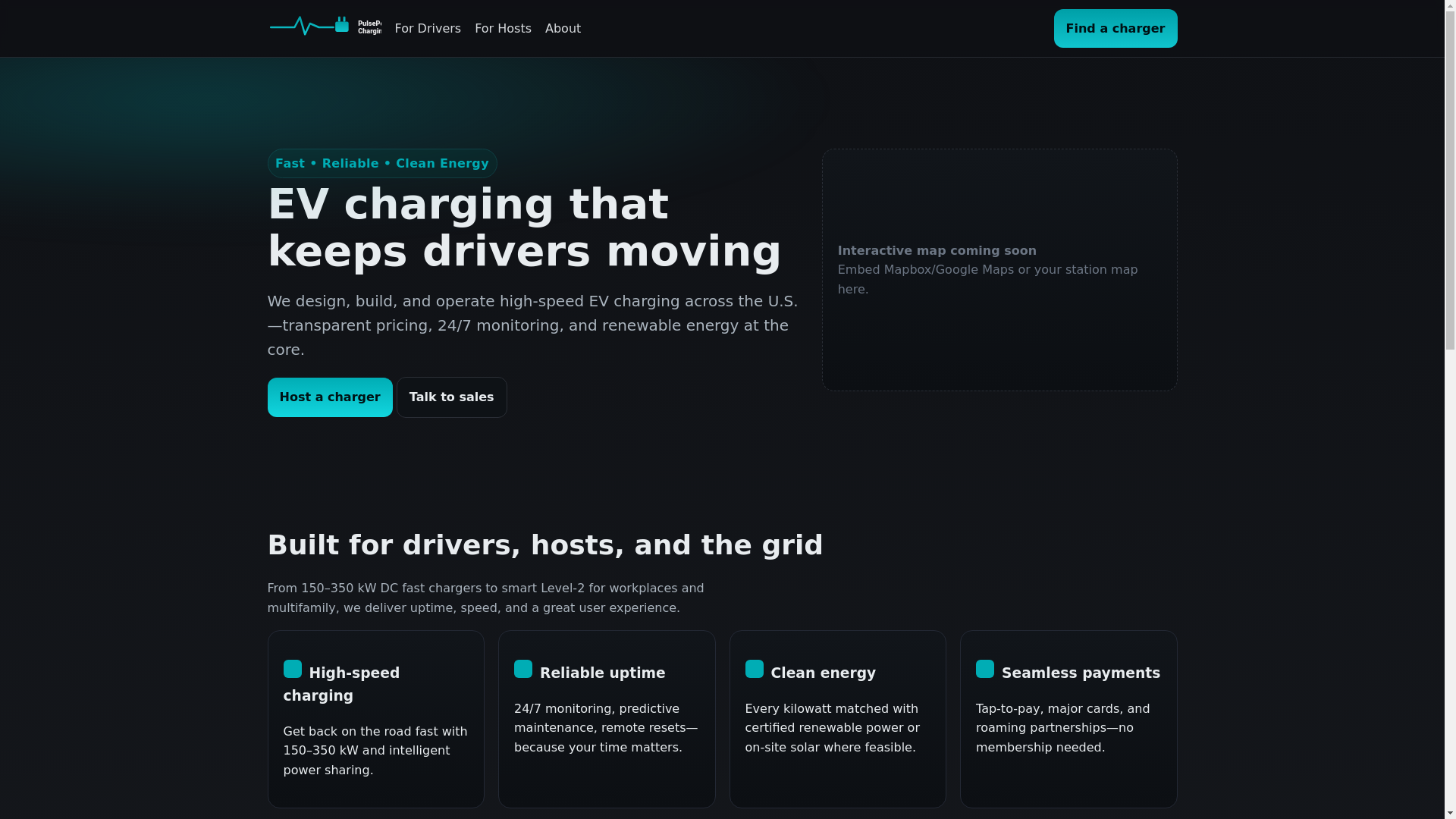 website screenshot of https://pulsepointcharging.pages.dev/