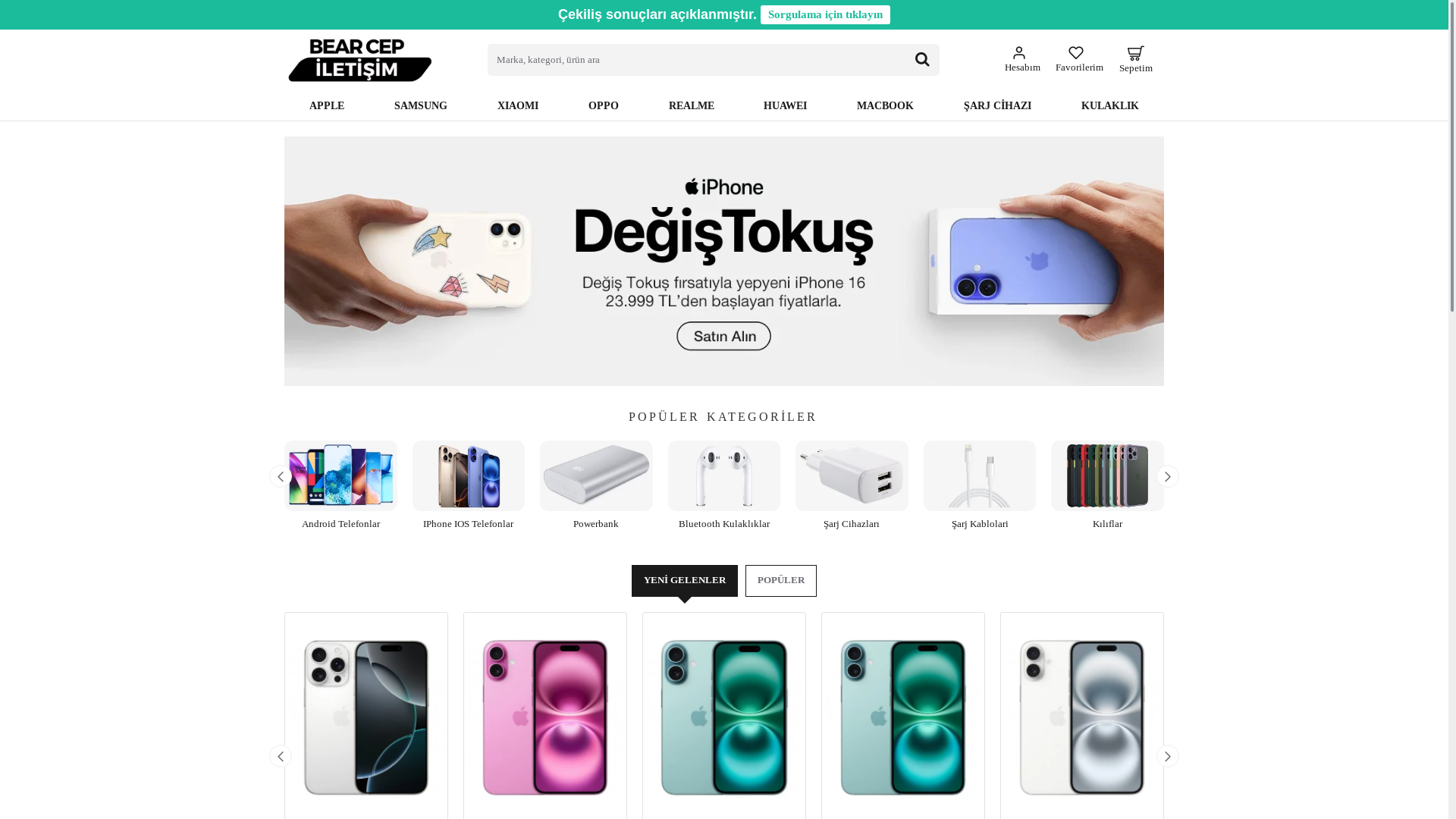 website screenshot of https://bearcepiletisim.com/