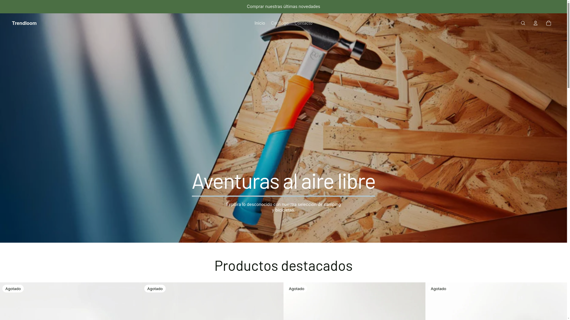 website screenshot of https://trendloomstore.online/