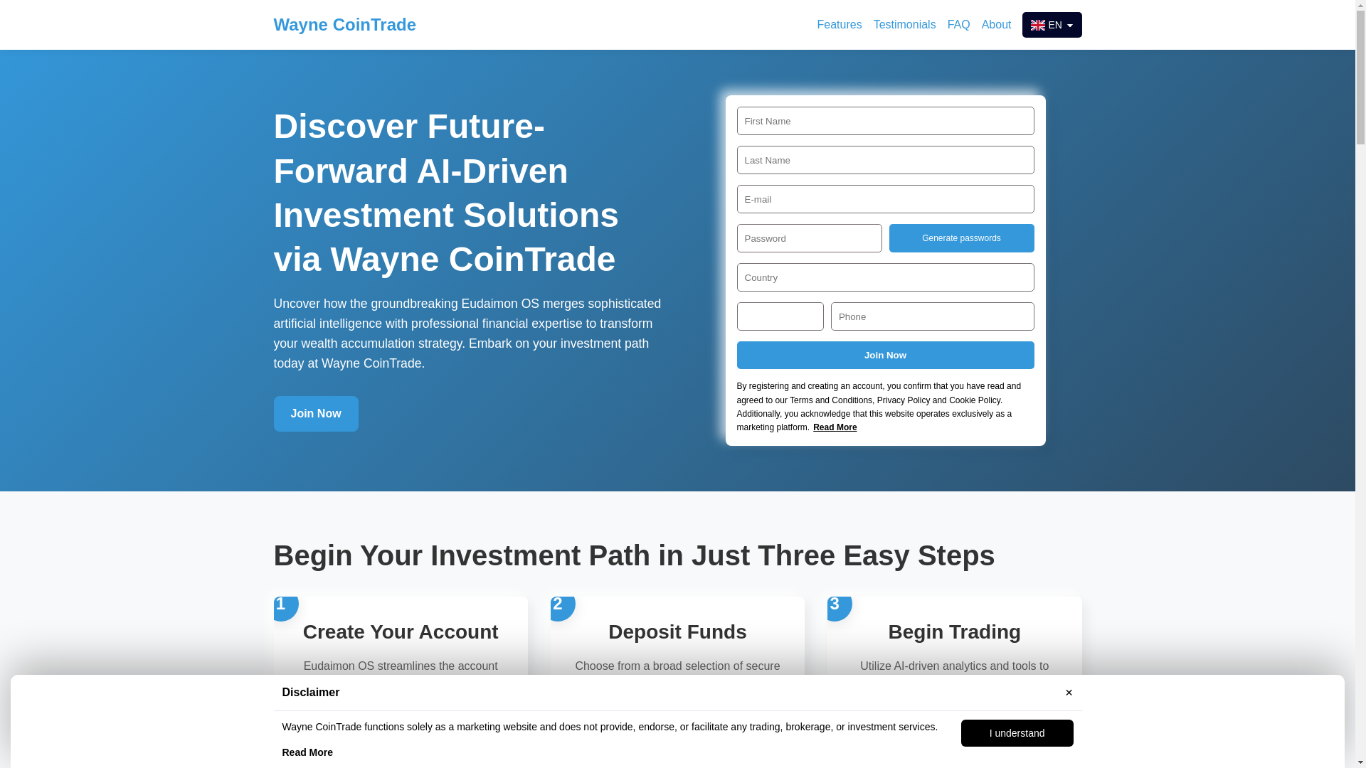 website screenshot of http://waynecointradepro.com/