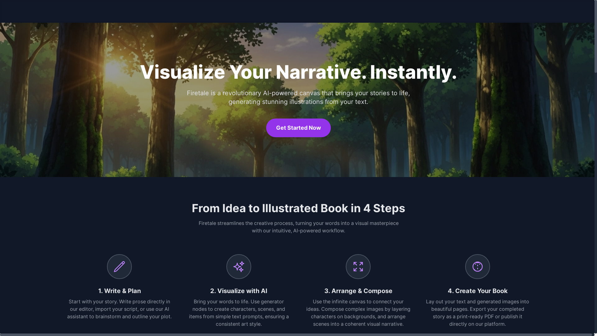 website screenshot of https://firetale.io/