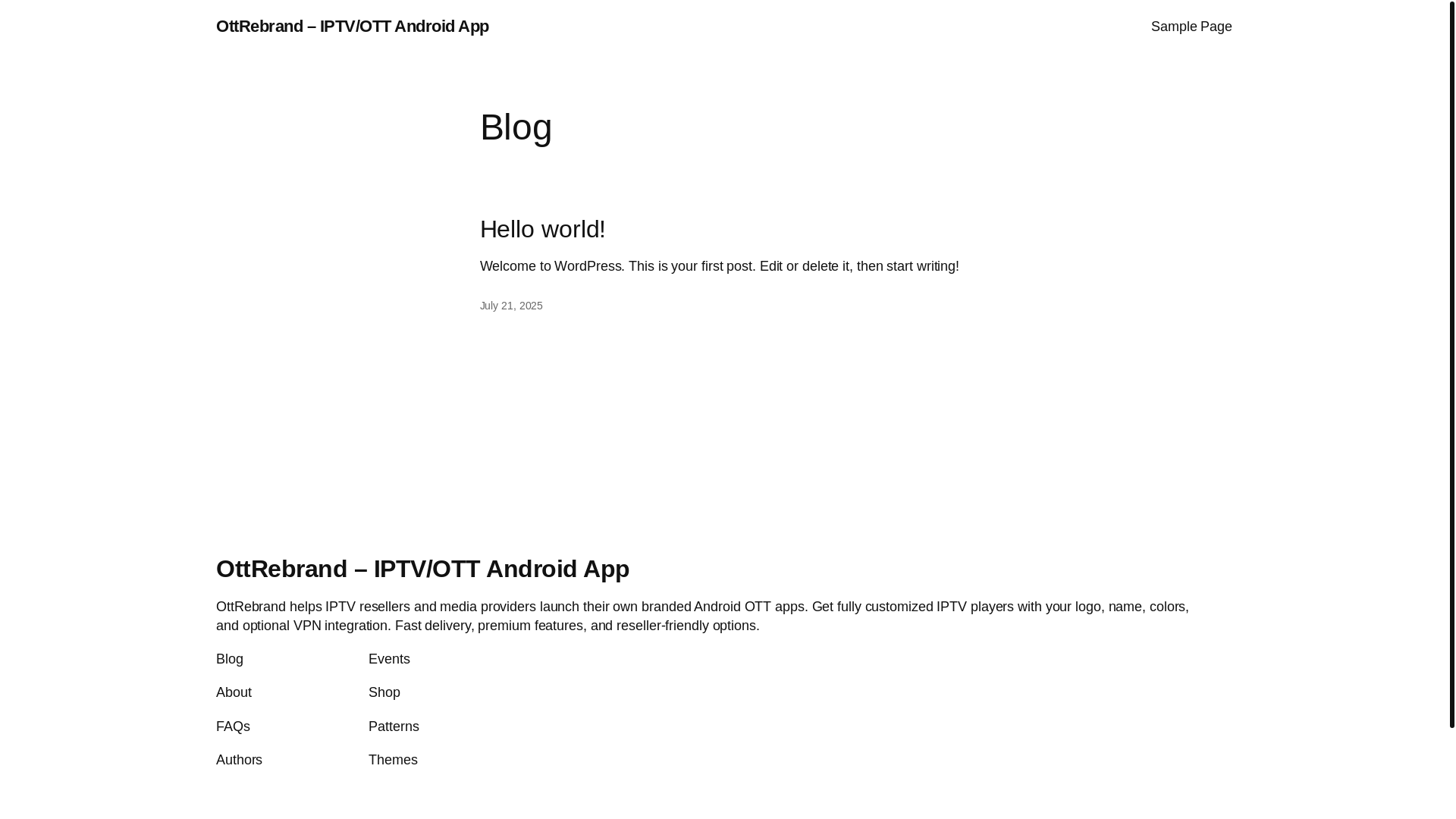 website screenshot of https://ottrebrand.com/