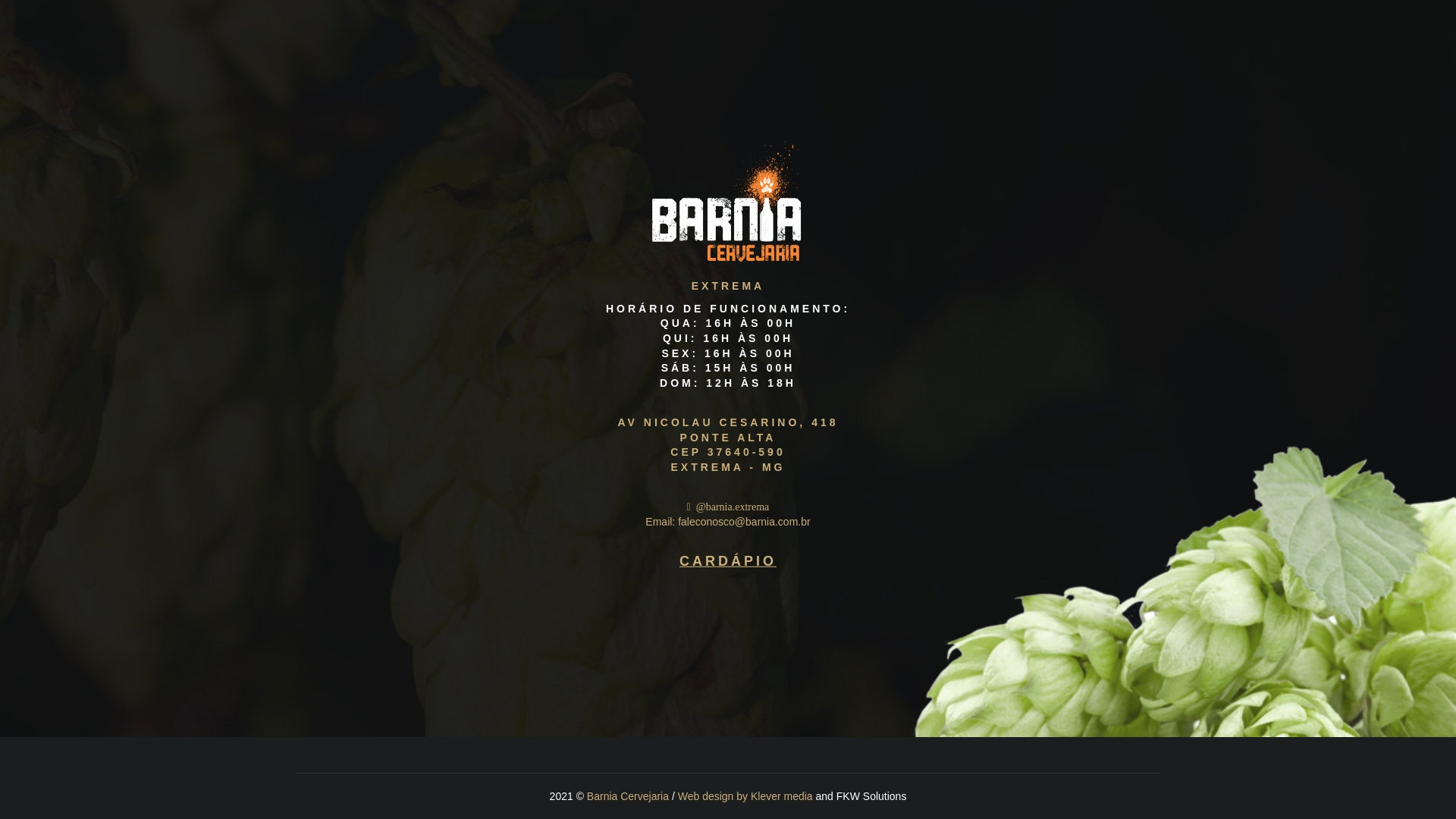 website screenshot of https://barniaextrema.com.br/